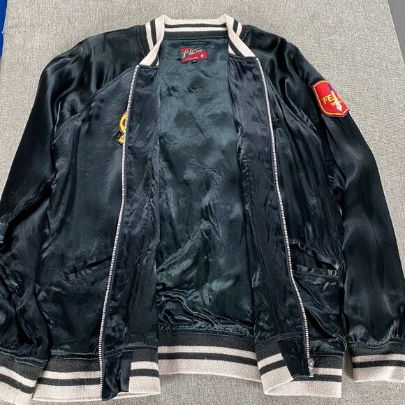 Felix the Cat US NAVY VF-31 Bomber Jacket Men's Medium Black Military Casual - Picture 5 of 13